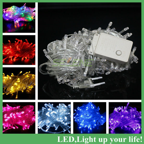 4pcs/lot 10m 100 led decorative string fairy light christmas ac220v/110v eu plug rgb christmas lights
