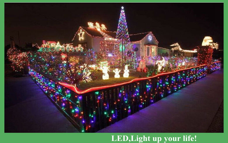 christmas light led bulb string light led rainbow light waterproof rgb led string 10m/pack 100leds 220v 110v