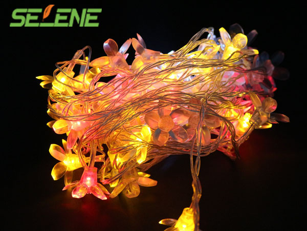 multi-color flower led stringstrip festival holiday lights christmas wedding lamps 10m 100led 110v/220v eu/us plug