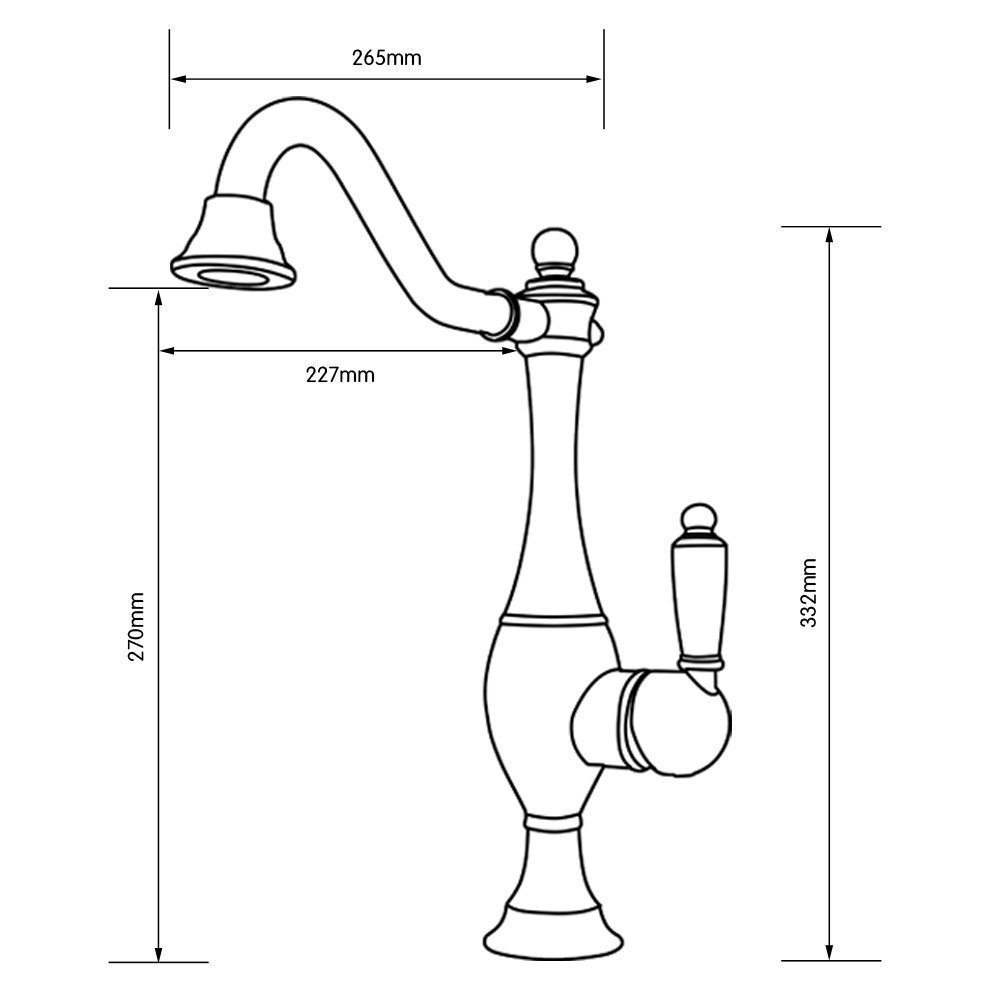 classic single handle high arc kitchen sink faucet with swivel spout - Click Image to Close