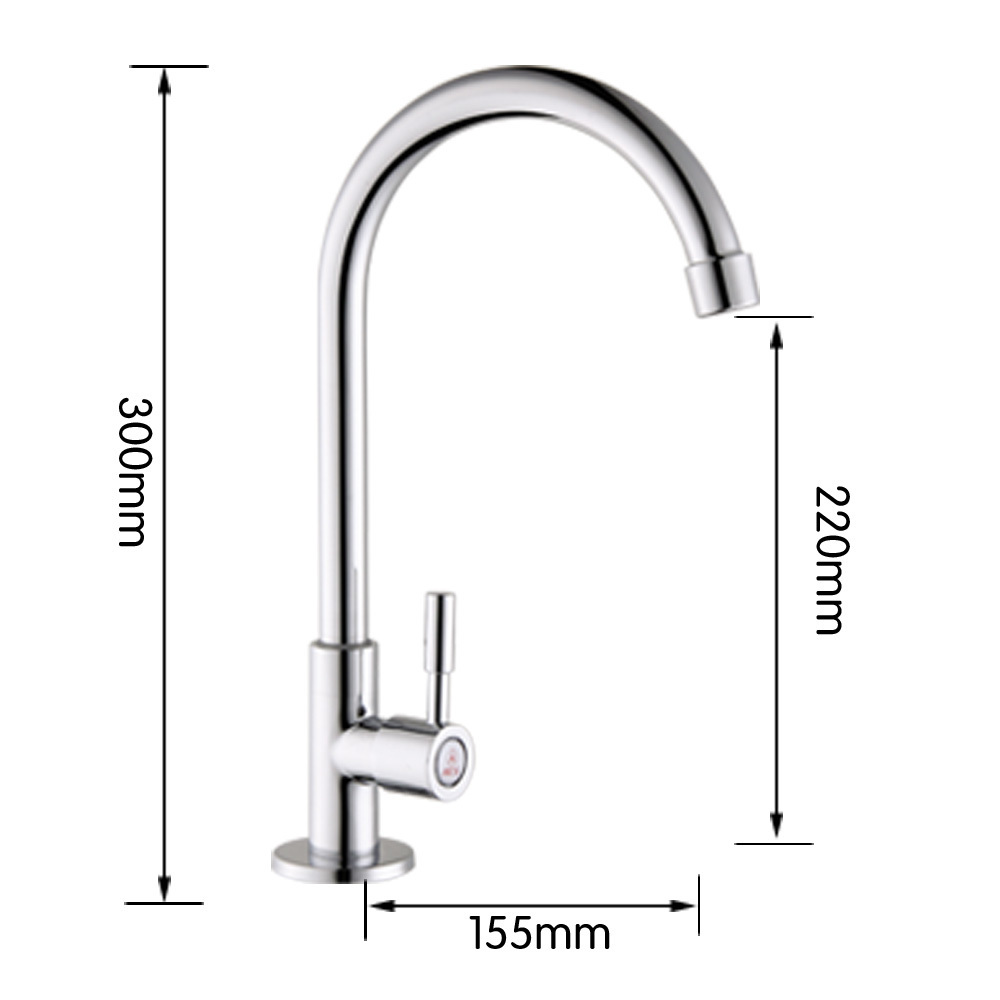 kes k8001a cold tap single lever kitchen pantry bar faucet with 24-inch supply hose, polished chrome