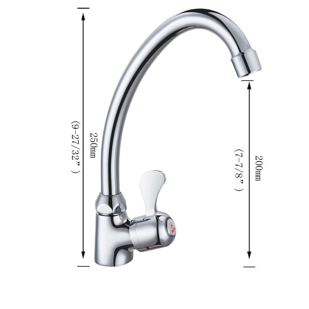 kes k804b cold tap single lever kitchen pantry bar faucet with 24-inch supply hose, polished chrome