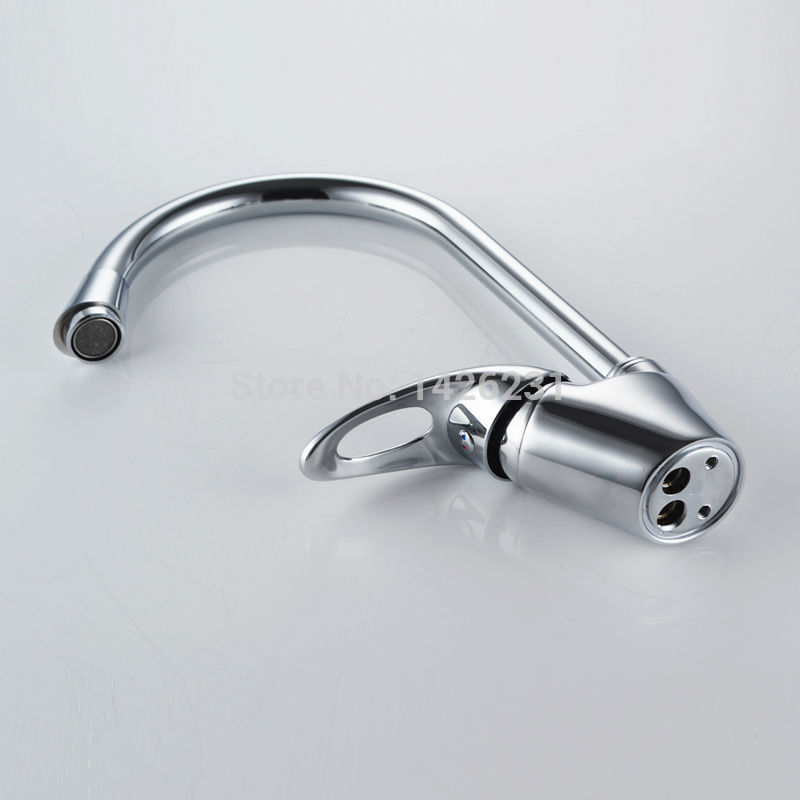 kes l3010e brass single lever kitchen sink faucet, chrome