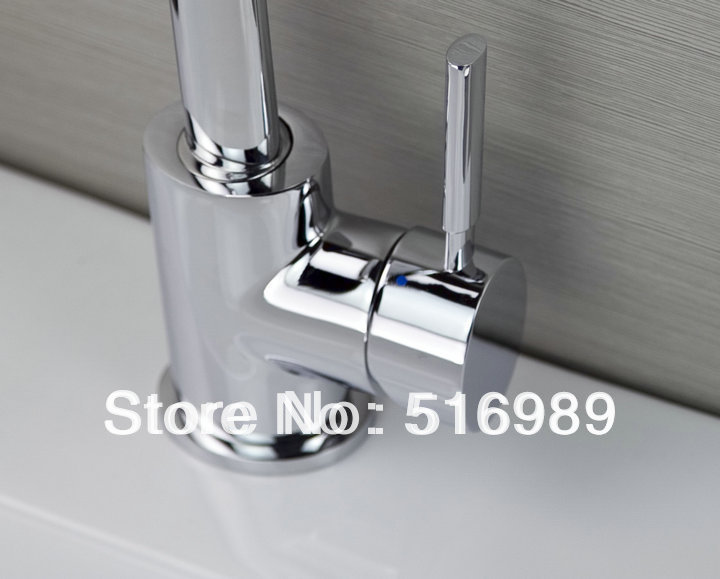 soild brass chrome bathroom sink faucet single handle swivel 360 spout kitchen mixer tap kkk16