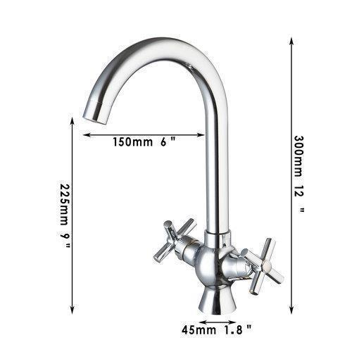hello sliver chrome double handles soild brass kitchen torneira 8509/1 basin sink water vanity vessel lavatory tap mixer faucet