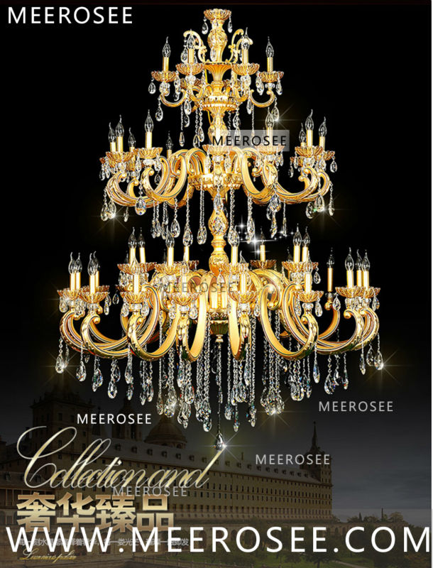 el huge project 39 arms crystal chandelier gold classic 3 tiers chandelier crystal lustre light md3104 l39 d1310mm h1780mm