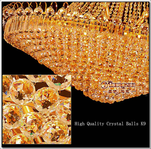 golden large crystal chandelier light el crystal light for villa d47 inch height: 71 inch