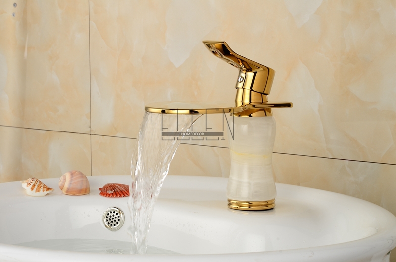 vessel sink bathroom waterfall faucet chrome oil rubbed bronze gold stone widespread spout water tap mixer