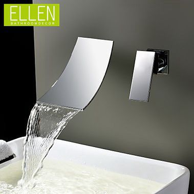 wall mounted waterfall widespread single lever chrome bathroom faucet tap mixer waterfall