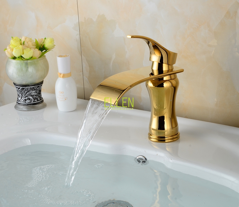 waterfall bathroom faucet soild copper oil rubbed bronze chrome and gold finish vessel sink tap mixer
