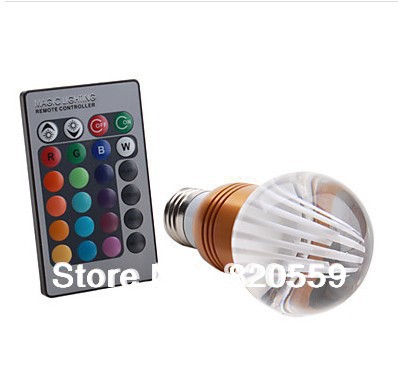 85-265v e27 5w rgb light crystal led ball bulb remote controlled lamp (85-265)