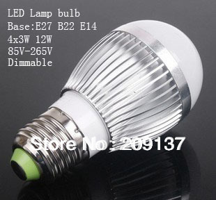 100pcs- 9w/12w led bulb bubble ball high power e2714 b22 dimmable lamp light,ac85-265v,cool/warm white