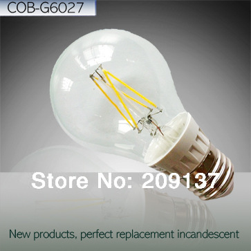 new filament led bulb e27 6w cob 600-700lm warm white/cold white ce rohs certification
