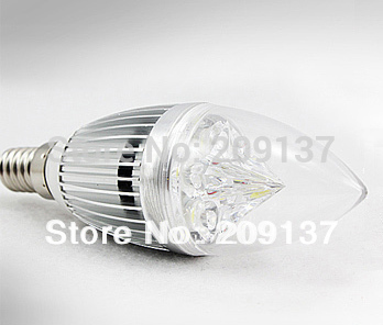 10pcs/lot e14 e2712w 15w bridgelux white/warm white candle led light bulb lamp