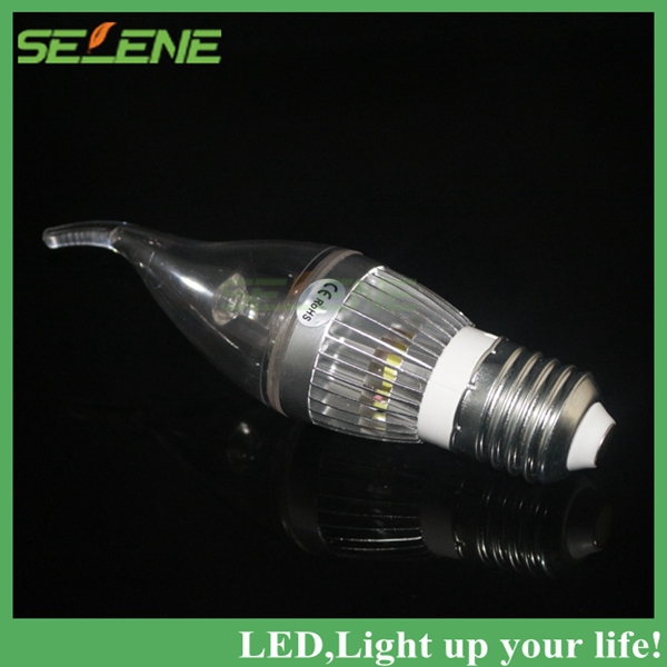 10pcs/lot led candle light 3w high power e27 lamp bulb warm white/ white led bulb 110v 220v