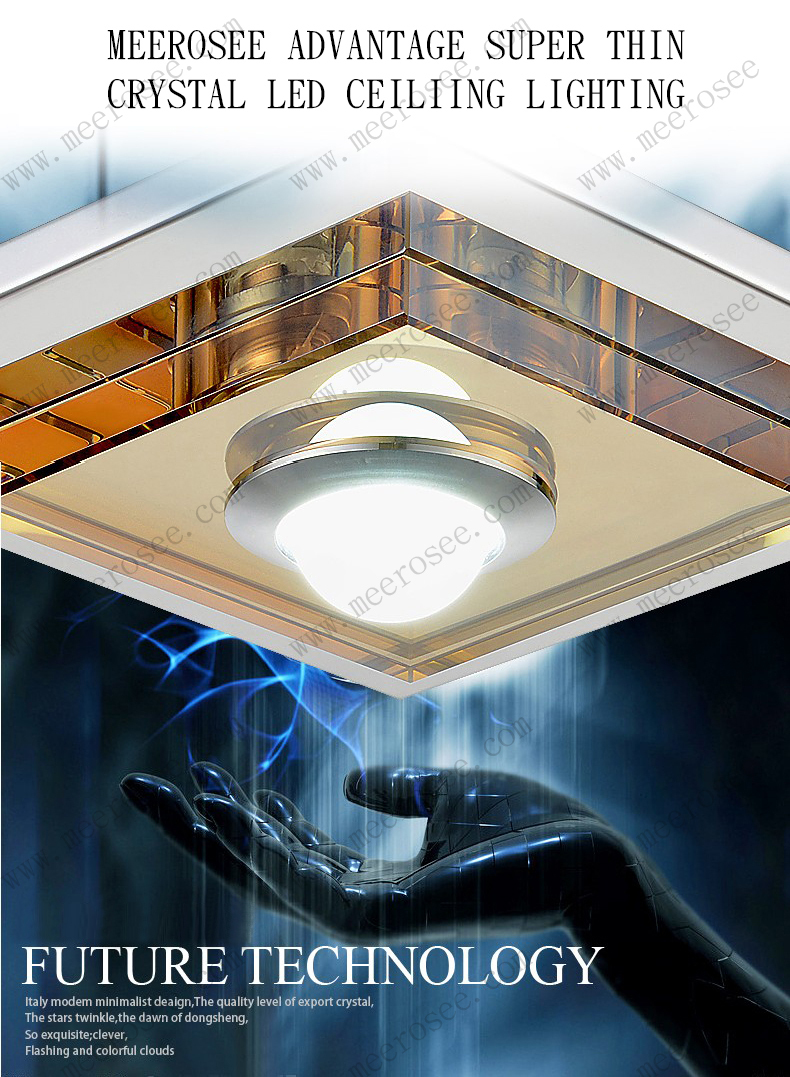 3 watt led ceiling light fixture crystal glass ceiling lamp for hallway corridor aisle led lighting square fast