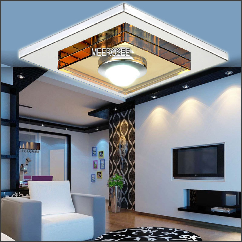 modern glass led ceiling light / lamp / lighting fixture square led crystal lustre lighting led aisle light porch lamp hallway