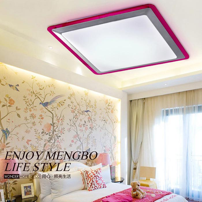circel led aluminum+acrylic ceiling lamp for home lamp white blue orange purple clear border ac90-260v