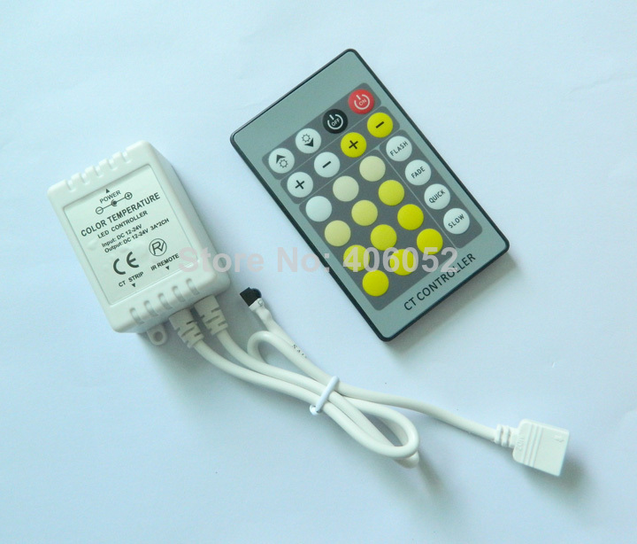 10pcs/lot ir 24 keys color temperature controller dc5v 12v - 24v for 5050/3528 led strip light and rgb led module