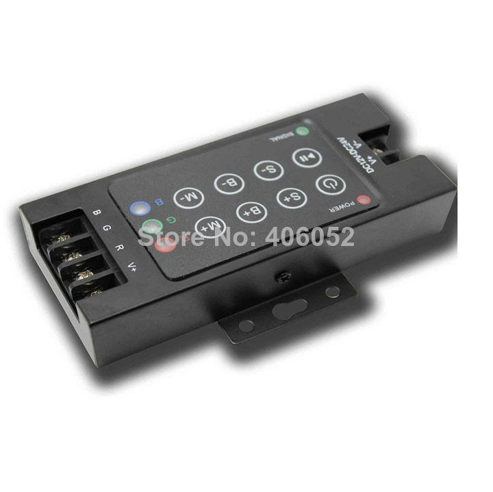 10set/lot whole dc12v-24v 144w 12a iron shell 8key rgb color rf remote controller for led strip