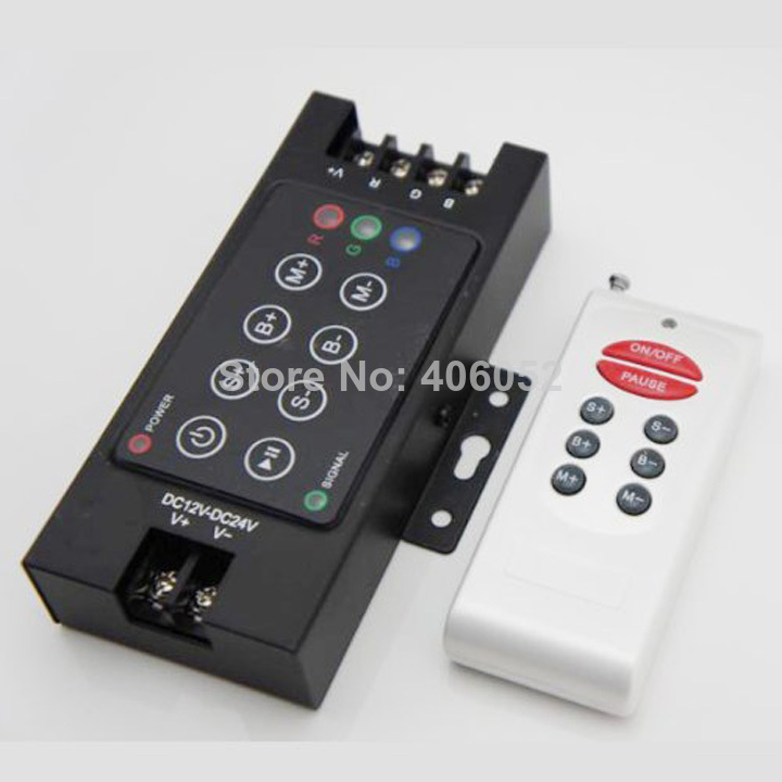 10set/lot whole iron shell 8 keys control 360w dc12v 10a rgb remote rf controller for rgb smd led strip