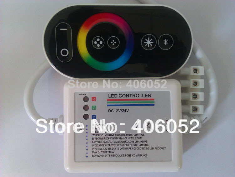 2014 new arrival rushed yes ccc ce 10set/lot dc 12-24v wireless led controller rf touch panel dimmer rgb remote for strip light