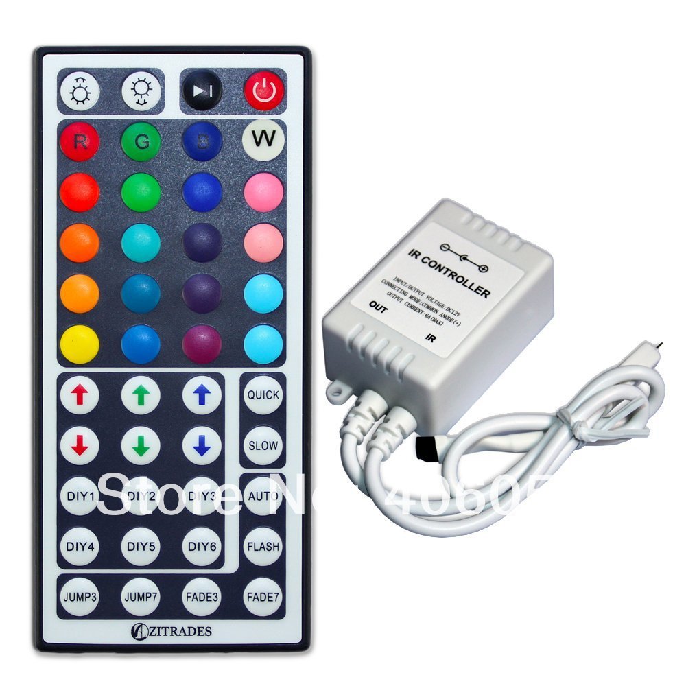 4pcs/lot dc5v 12v - 24v rgb ir led controller 44 key for smd5050/3528 led strip