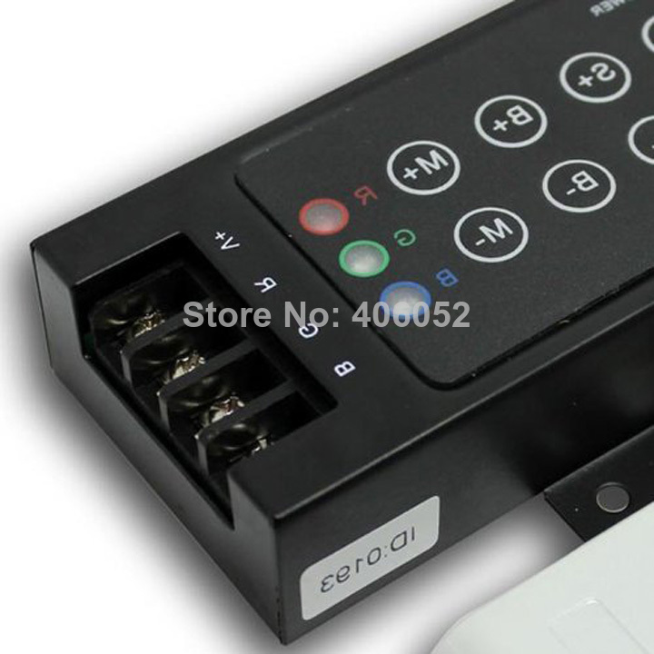 dc12v-24v 144w 12a iron shell wireless rf remote rgb controller led dimmer for led strip 5050 3528