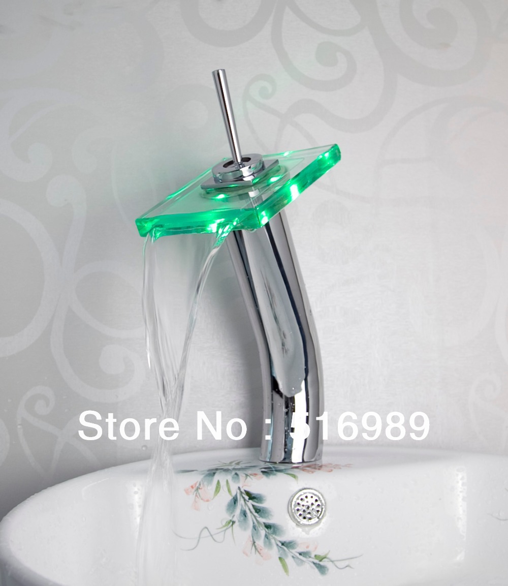 led light battery power single handle modern bathroom surface mount bathroom basin faucet mixer tap vanity faucet tree510