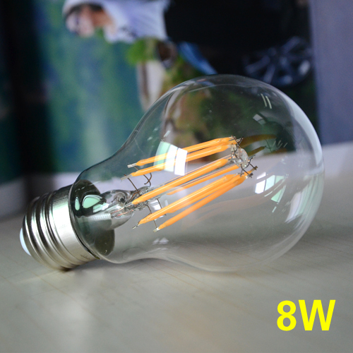 1pcs e27 cob led filament bulb clear glass edison bulb incandescent led lamp light 2w 4w 6w 8w ac 110v ac 220v candle light