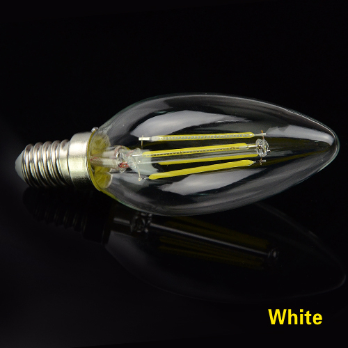 2015 led filament e14 light glass shell 220v 2w 4w blub lamp warm white sapphire chip retro candle chandelier cob lighting
