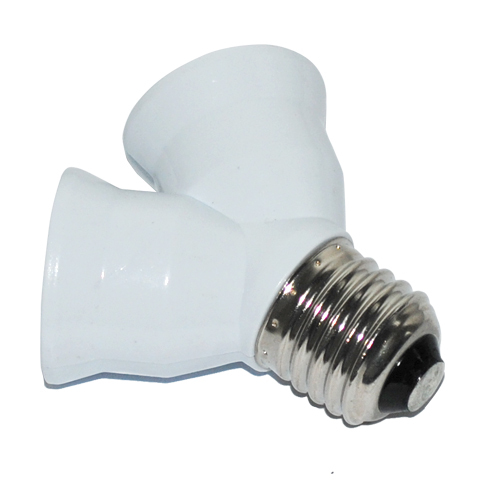 foxanon brand e27 to 2 e27 light lamp bulb adapter converte 2e27 lamp holder converter led corn ure 1pcs/lot