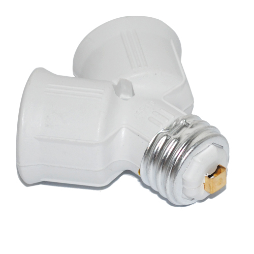 foxanon brand e27 to 2xe27 1 to 2 y shape led halogen cfl bulb base light lamp splitter split adapter converter socket extend