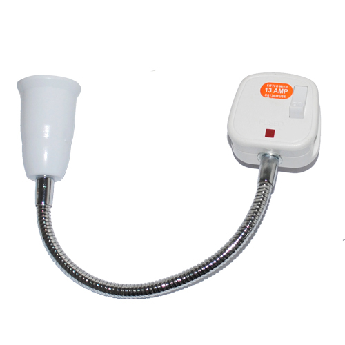 foxanon brandac power to e27 30cm led light bulb flexible extend adapter socket with switch,uk plug socket adapter 10pcs/lot