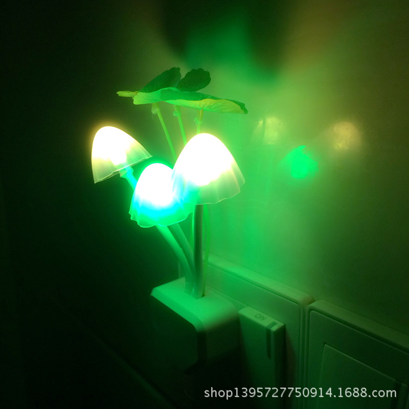 led sensor night light led night light bedside lamp light control avatar mushroom lamp night light colorful
