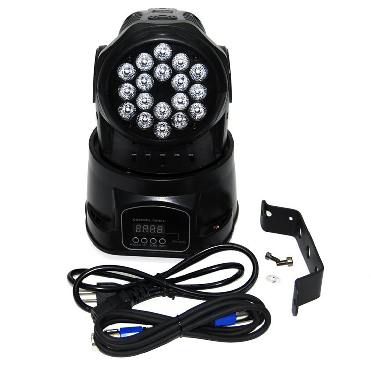 eyourlife 18x3w mini led moving head stage light 4ch 54w rgb light dmx controller special lighting effect