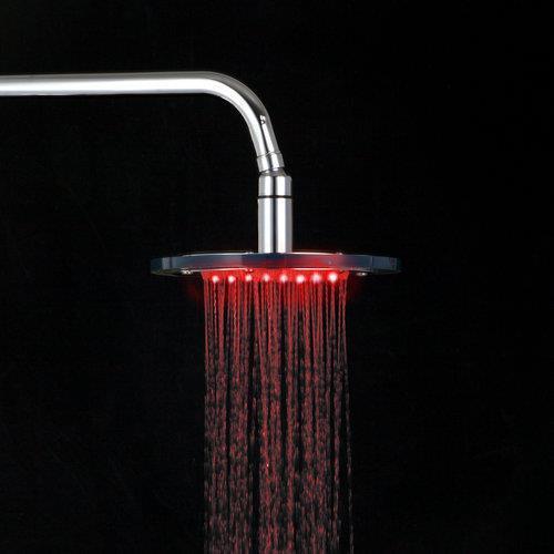 hello 8135/5 modern bathroom 8 inch round brass led rain shower head chrome