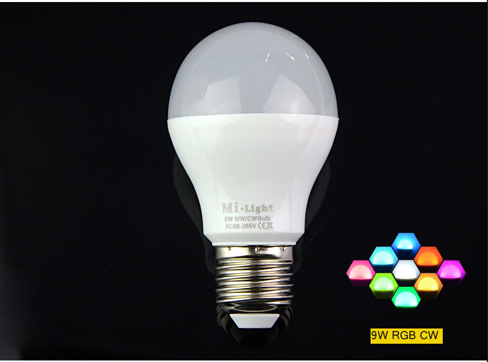 85-265v mi light 2.4g wireless e27 gu10 par30 rgbw rgbww led lamp bulb 4w/6w/9w led light dimmable bulb lamp