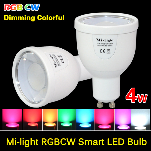 mi light 2.4g e27 gu10 mr16 4w 6w 9w wifi wi fi rgbw led lamp wireless brightness color temperature dimmable led bulb 110v 220v