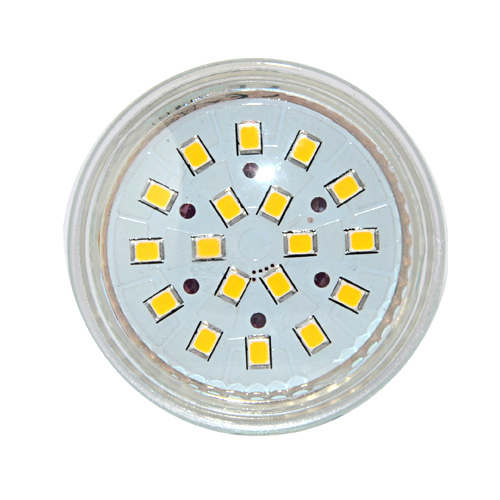 2015 new gu10 220v led spotlight 2835 smd 18leds glass lamp body gu 10 5w spot light led bulb downlight lighting 1pcs/lot