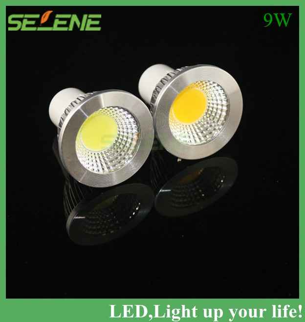 50ps led spot light 9w 12w 15w gu10 cob spotlight bulb lamp high power white warm white lamps 85-265v led light whole
