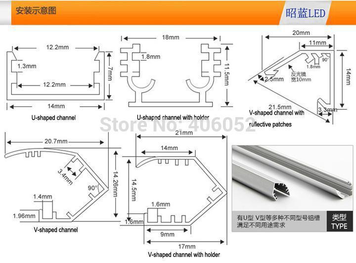 10pcs smd5630 led bar light 12 volt rigid led strip cabinet light 36leds/0.5m with v-shaped aluminum channel - Click Image to Close