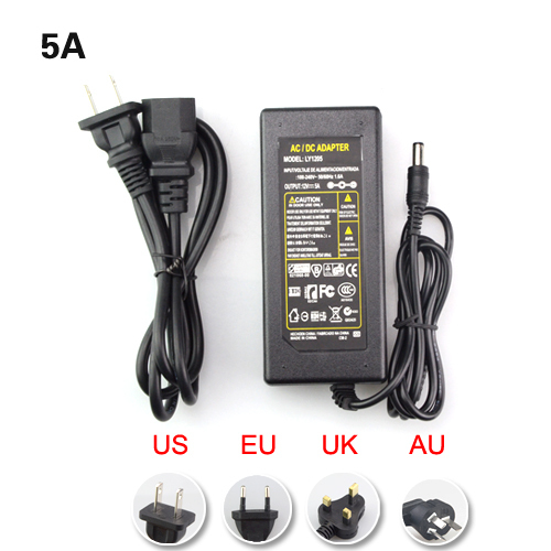 dc12v 1a 2a 3a 5a 6a 8a led strip power supply for 5050 3528 3014 5630 led strip tape transformer adapter with eu uk au us plug - Click Image to Close