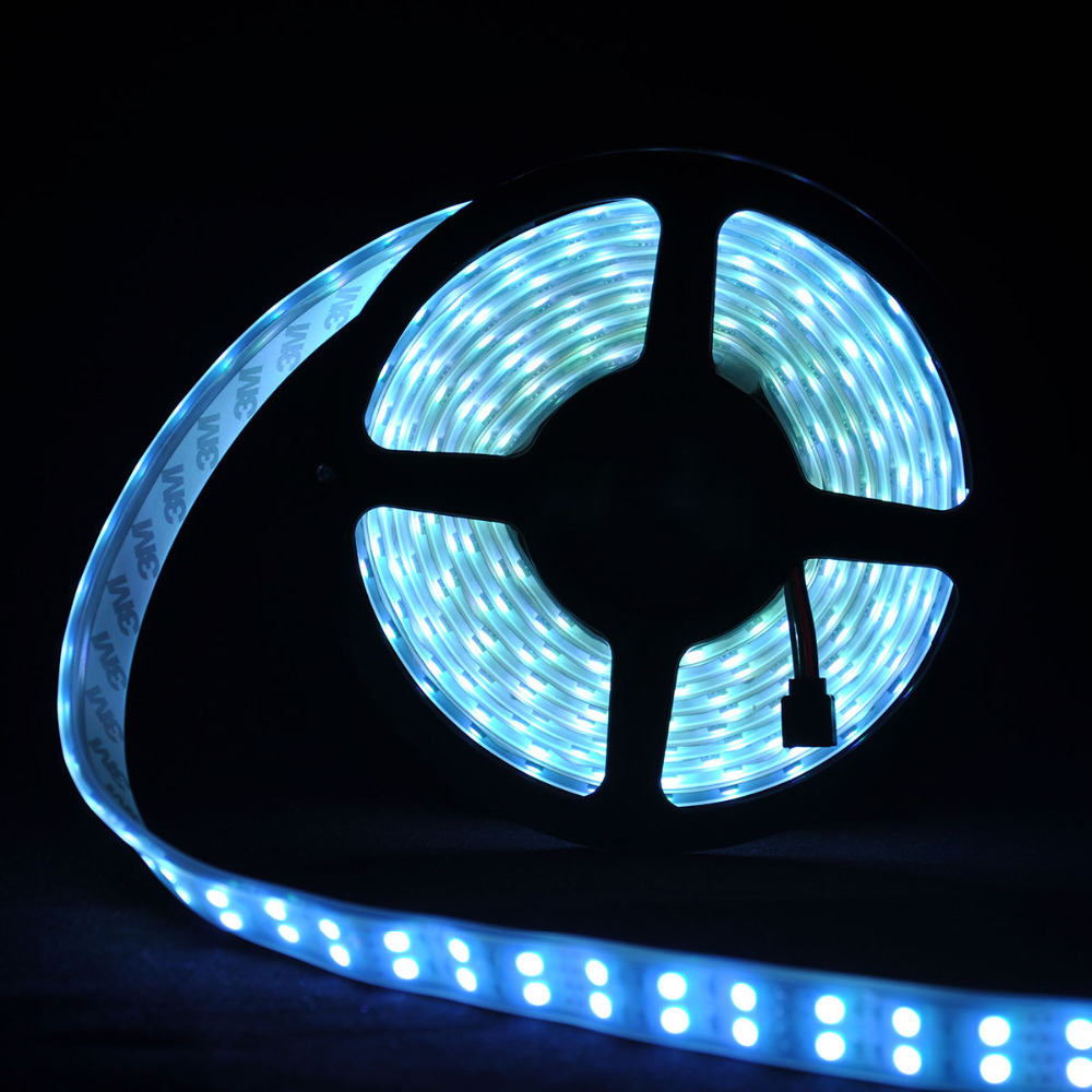 double row led strip light flexible rgb 5m 5050 120led/m waterproof ip67 600 led strip + remote control + led controller ce rohs