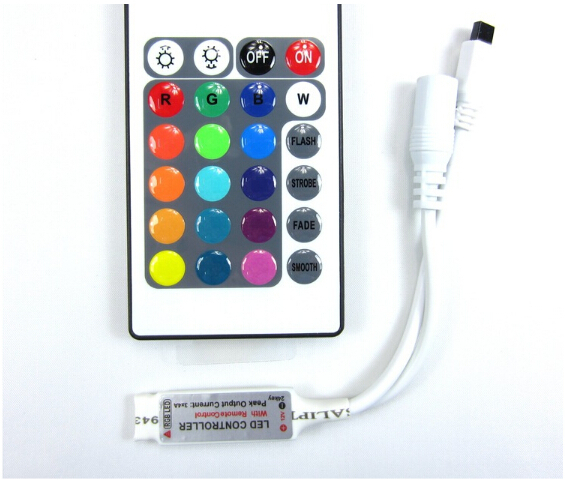 led lights with controller 12v 24 keys rgb light strip ir infrared mini mini colorful controller dimmer zm00151