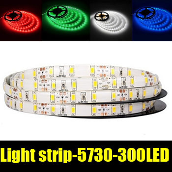 led strip light smd 5730 dc12v flexible 60 leds car diy white / warm white / red / green / blue 5m / lot # zm00412