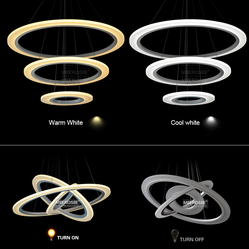 3 rings circles modern led pendant lights for dining room white acrylic led pendant lamp contemporary