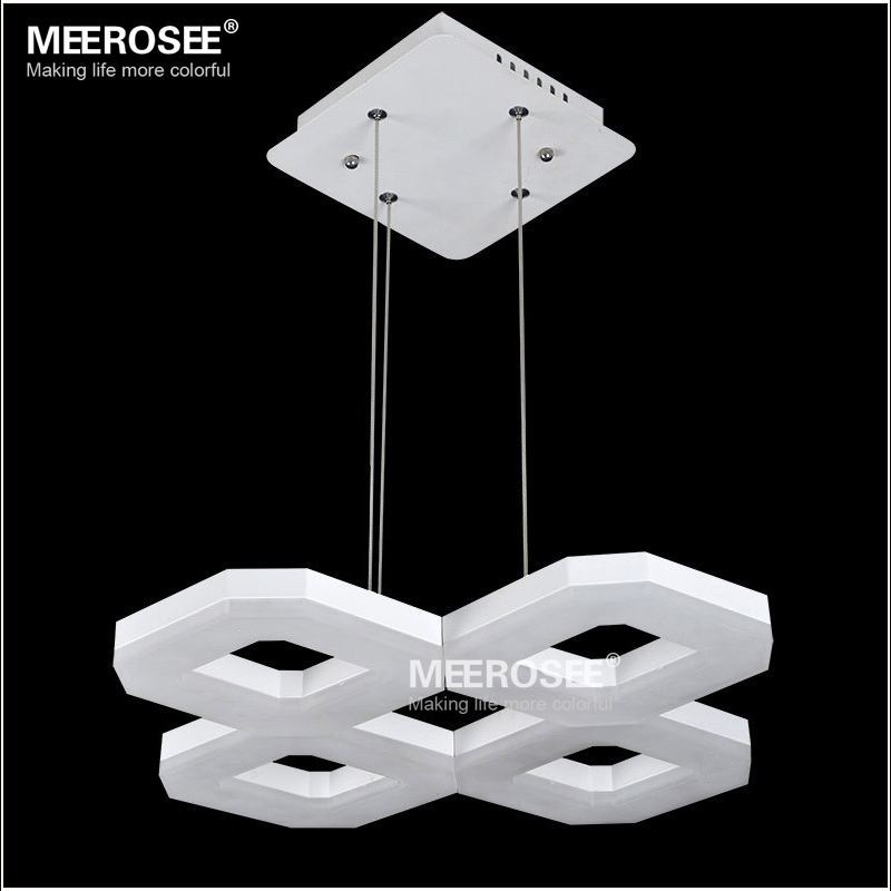 contemporary led pendant lamp with 4 lights 36 watt white acrylic light suspension drop lighting