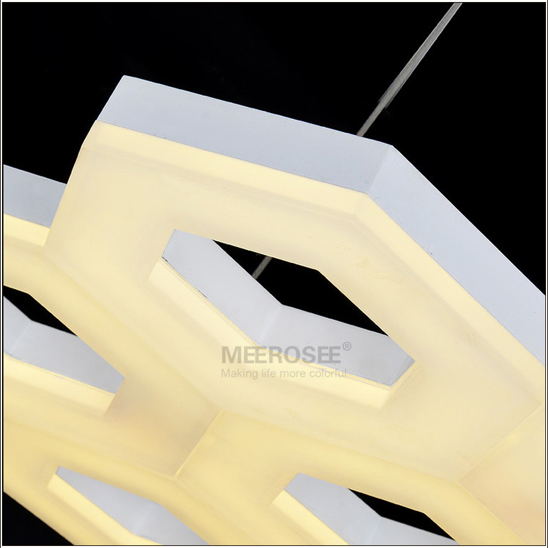 led rectangle pendant light fixture with 6 lights 54 watt white acrylic lamp suspension drop lighting