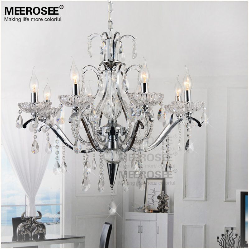 wrought iron crystal chandelier light fixture crystal lustre suspension chandelier lamp meerosee lighting